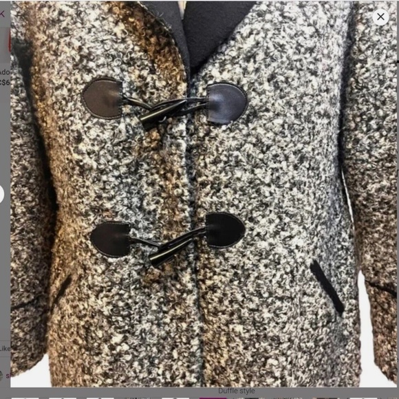 Michael Tyler Boucle Coat with Toggle Closure and Soft Fleece Lining Size XL - Picture 3 of 12